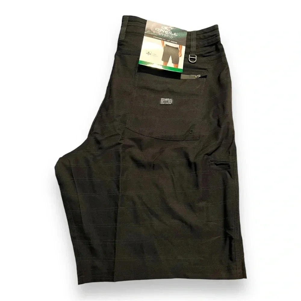 O’Neill Men’s Hybrid Short‎ Black Size 38 New with Tags 11” inseam pockets